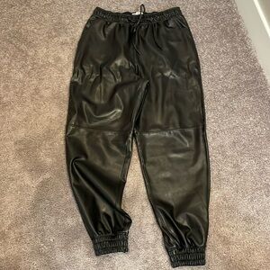 Leather joggers